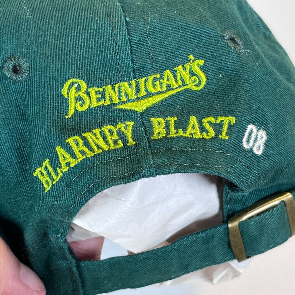 Vintage Bennigan's Blarney Blast 08 Baseball Cap Embroidered Shamrock Adjustable - Picture 3 of 9